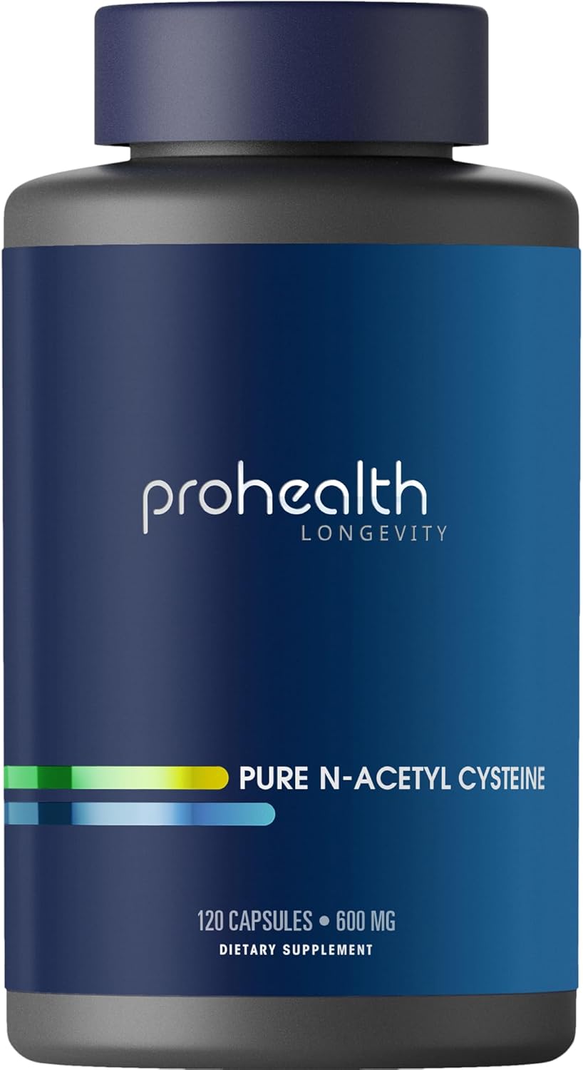 600mg ProHealth Pure NAC Capsules for Liver & Immune Support - Antioxidant & Cellular Health - 120 Servings