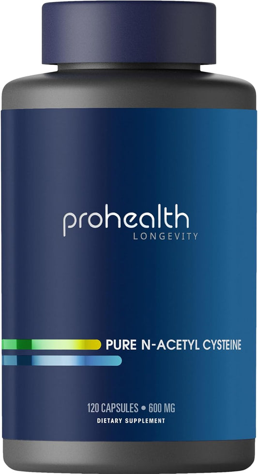 600mg ProHealth Pure NAC Capsules for Liver & Immune Support - Antioxidant & Cellular Health - 120 Servings