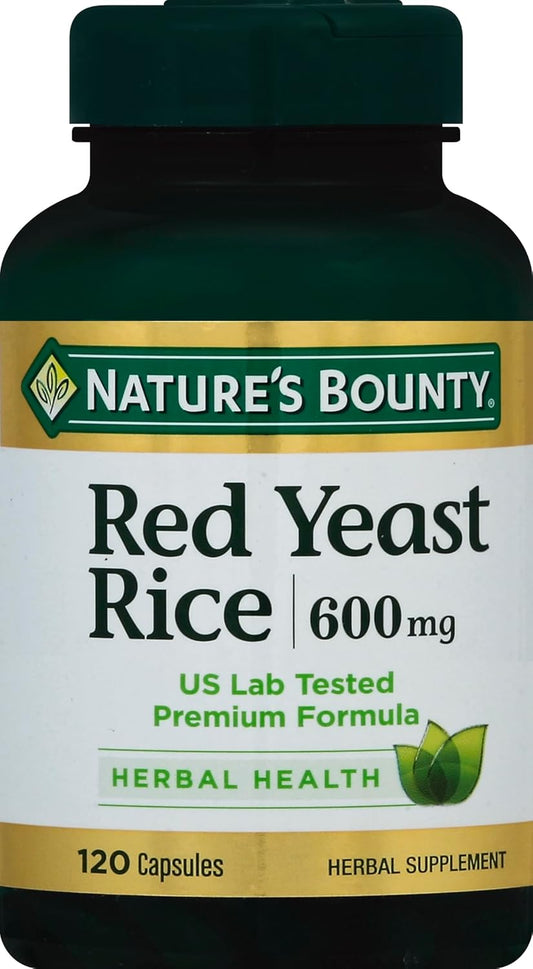 600mg Red Yeast Rice Herbal Health Supplement Capsules - 120 Count by Nature's Bounty