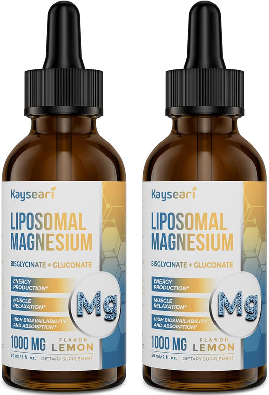 60ML Lemon Flavored Liposomal Magnesium Drops with Chelated Bisglycinate and Gluconate