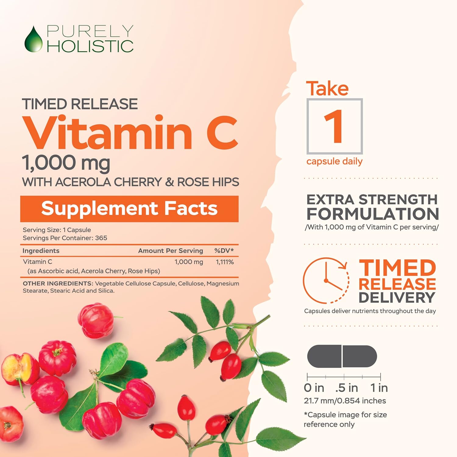 615 Vegan Capsules Bundle: Grape Seed Extract 400mg + Vitamin C 1000mg Time Release - Purely Holistic, Made in USA