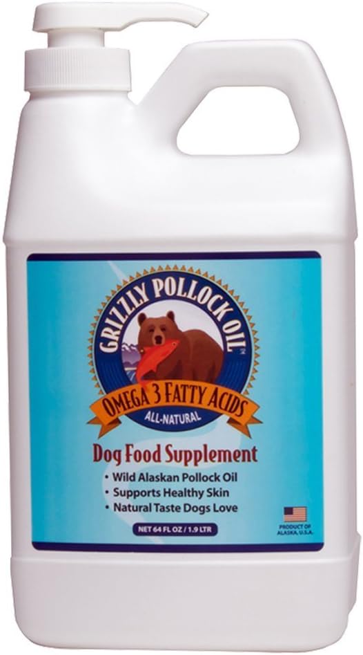 64 Ounce Grizzly Pollock Oil Supplement for Dogs