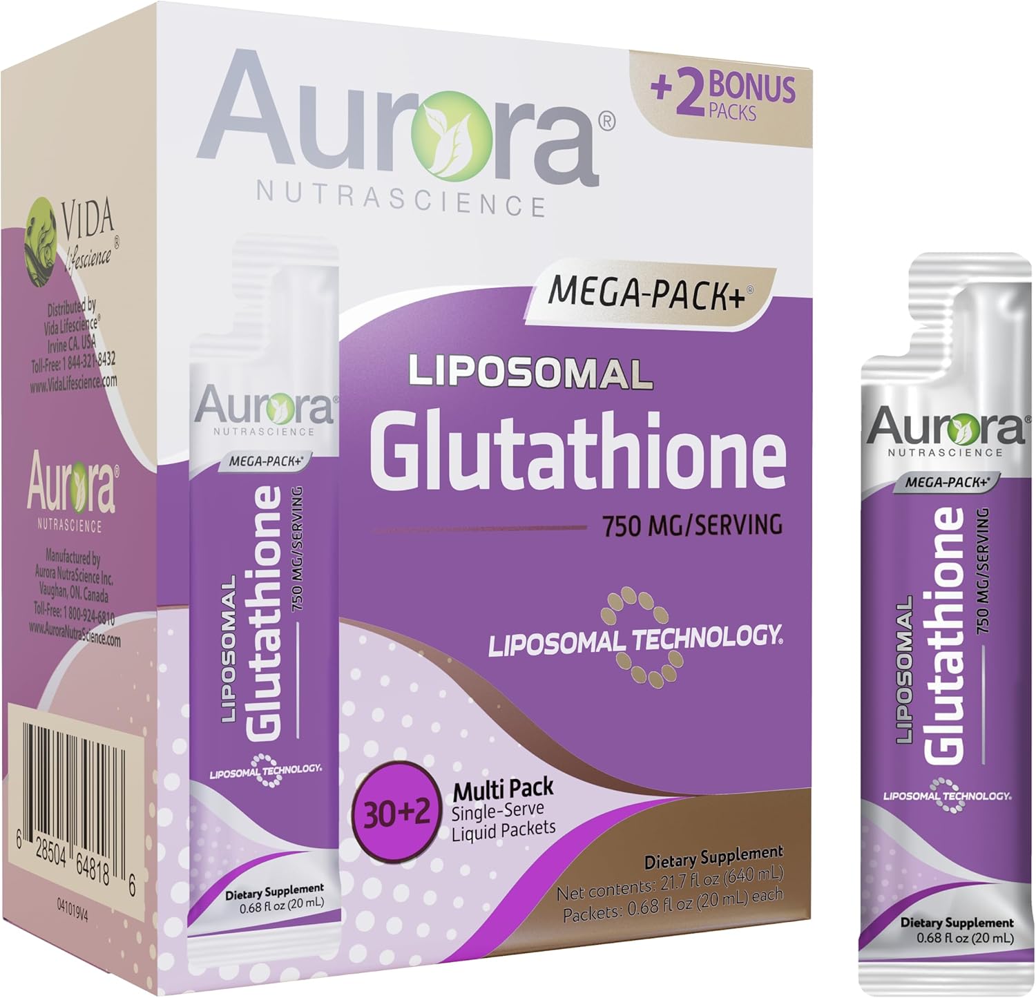 64 Packets of Vida Lifescience Aurora Nutrascience Mega Vitamin C & Glutathione Bundle - BoostGo Australia