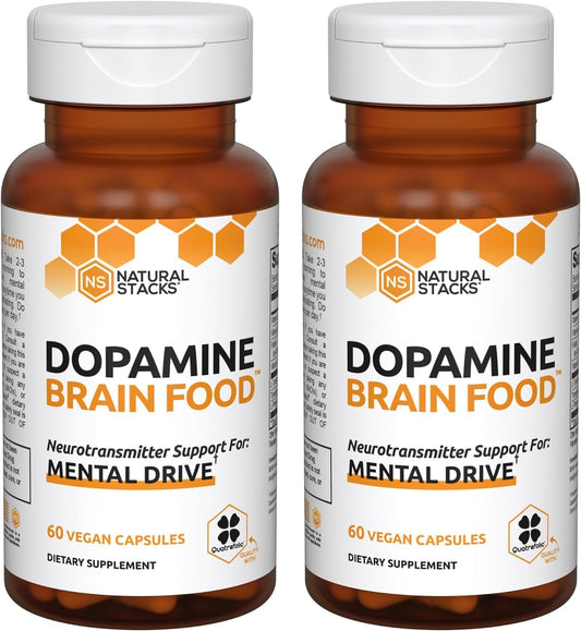 650mg L-Tyrosine Supplement for Mental Energy & Focus - Dopamine Brain Food with B Vitamins - 120 Capsules