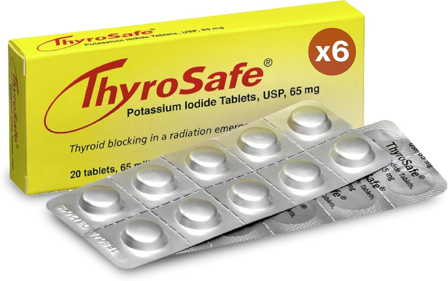 65mg Potassium Iodide Thyroid Protection Tablets - 120 Pack for Nuclear Radiation Exposure