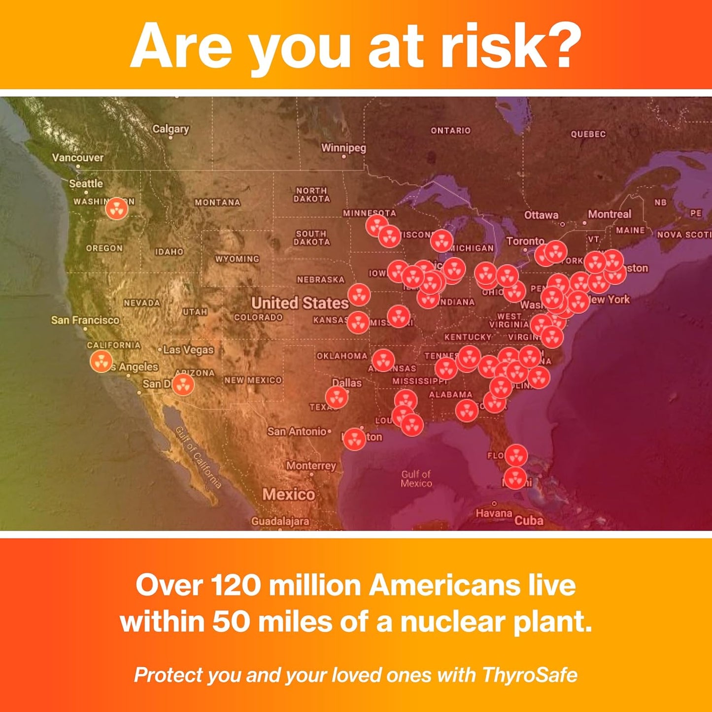 65mg Potassium Iodide Thyroid Protection Tablets - 120 Pack for Nuclear Radiation Exposure