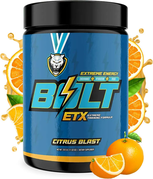 6AM Run Bolt Pre Workout Powder - Boost Energy, Cardio Support, High Focus Formula - Natural Citrus Blast Flavor - 25 Servings