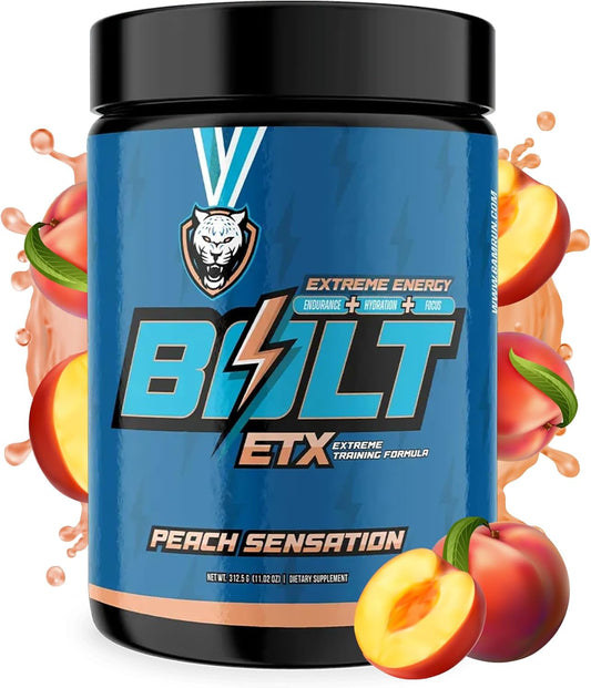 6AM Run Bolt Pre Workout Powder - Energy Boost for Runners - Cardio & Focus Support - No Jitters - High Energy Formula - Peach Flavor - 25 Servings