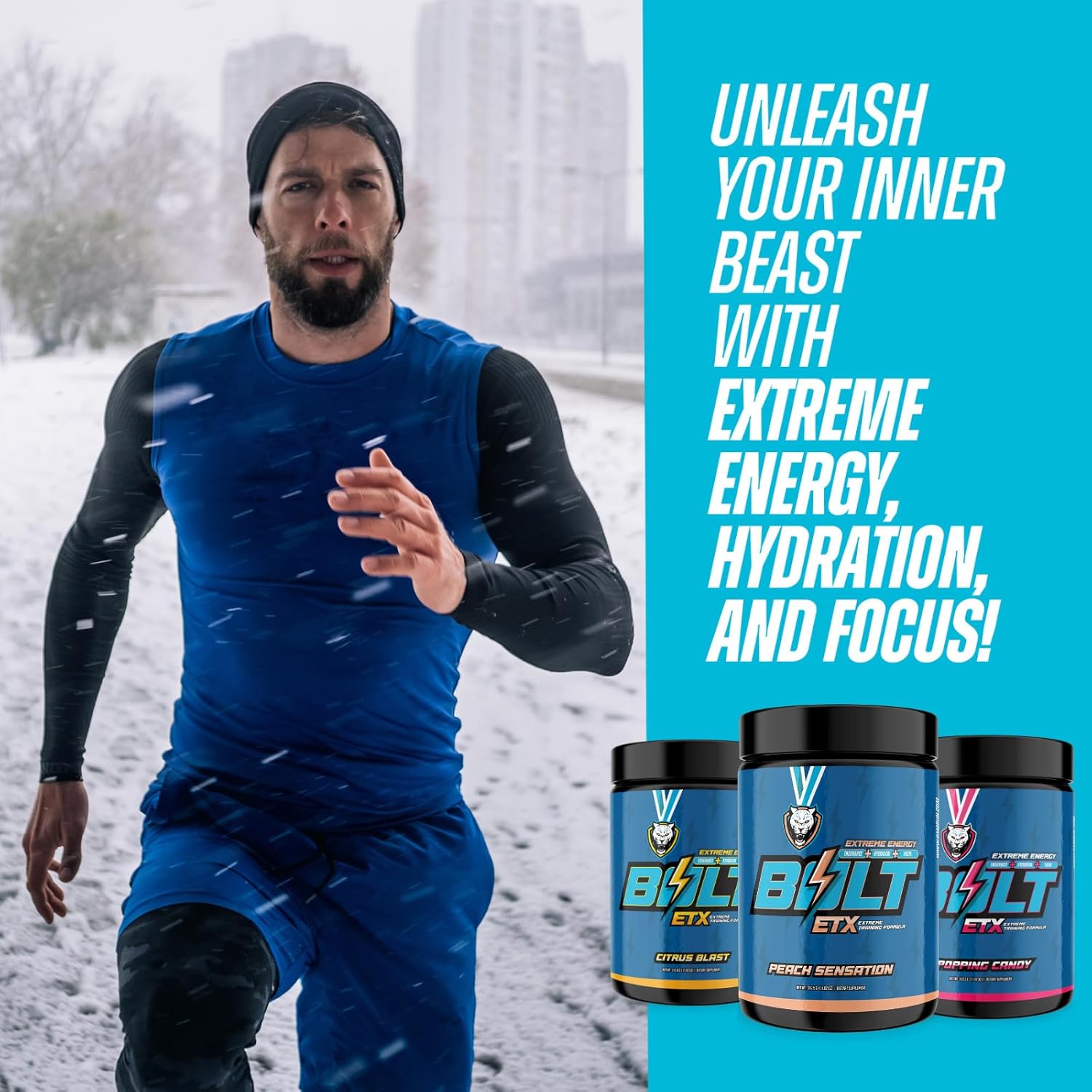 6AM Run Bolt Pre Workout Powder - Energy Boost for Runners - Cardio & Focus Support - No Jitters - High Energy Formula - Peach Flavor - 25 Servings