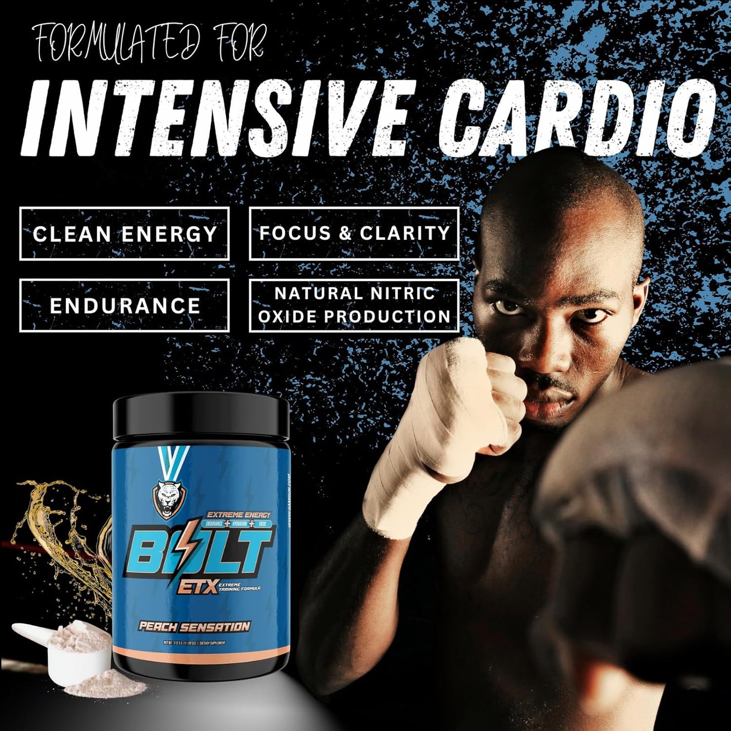 6AM Run Bolt Pre Workout Powder - Energy Boost for Runners - Cardio & Focus Support - No Jitters - High Energy Formula - Peach Flavor - 25 Servings