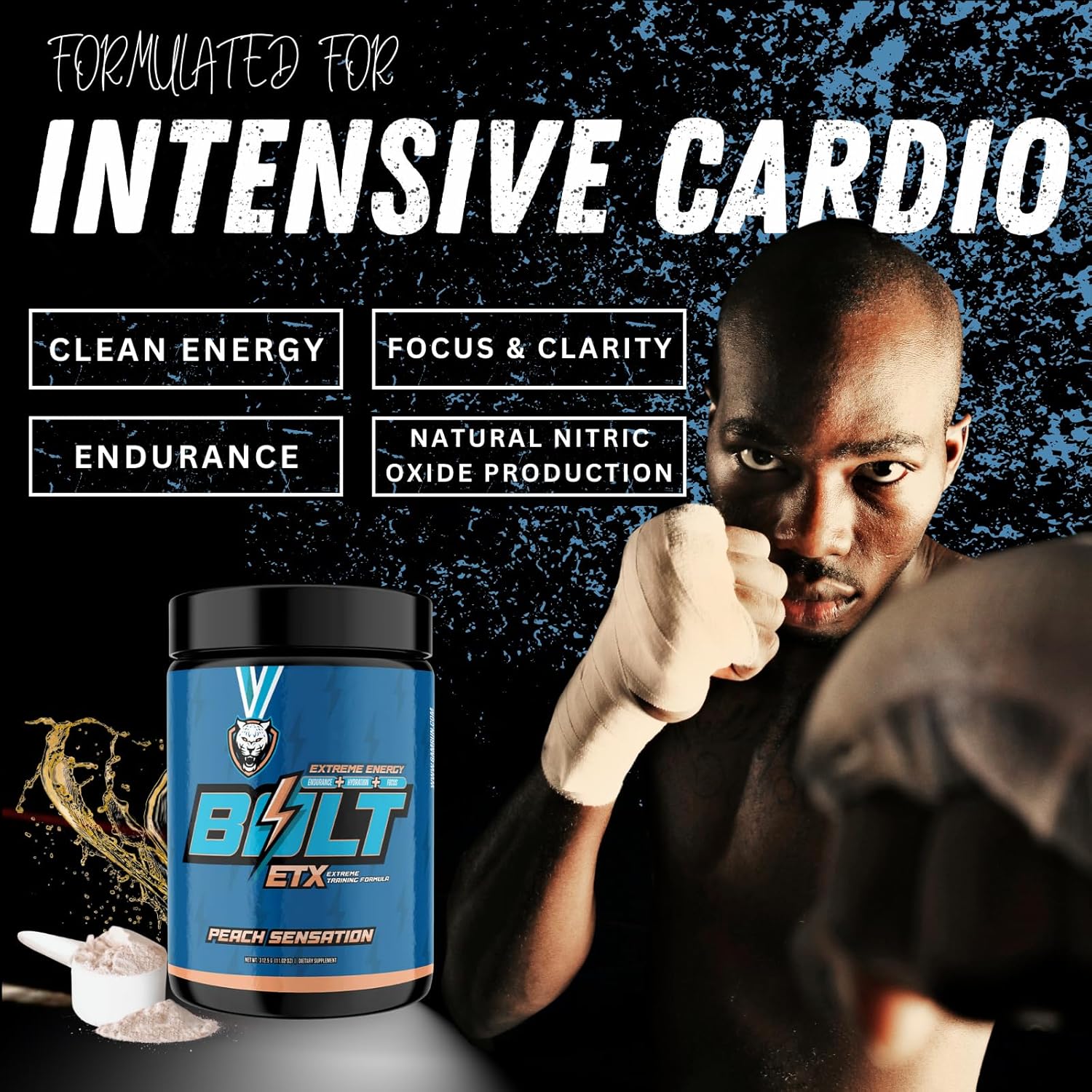 6AM Run Bolt Pre Workout Powder - Energy Boost for Runners - Cardio & Focus Support - No Jitters - High Energy Formula - Peach Flavor - 25 Servings