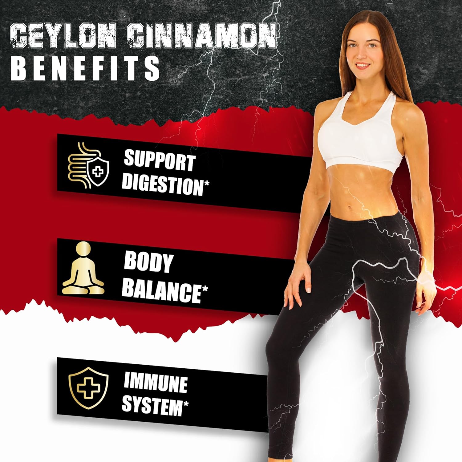6in1 Ceylon Cinnamon Capsules with Berberine HCl, Apple Cider Vinegar, Turmeric, Ginseng, Black Pepper - 120 Count for Immune Support