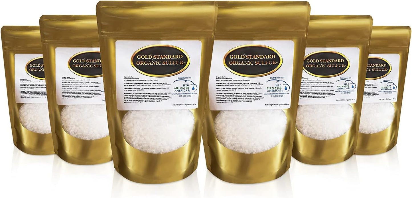 6lb Organic Sulfur Crystals - 99.9% Pure MSM - Largest Granular Flakes - 3rd Party Tested - Made in America