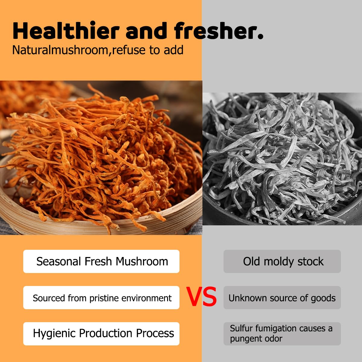 6oz QIANPINHUI Cordyceps Flower Whole Dried Mushroom - Boosts Energy, Reduces Fatigue for Cooking/Tea