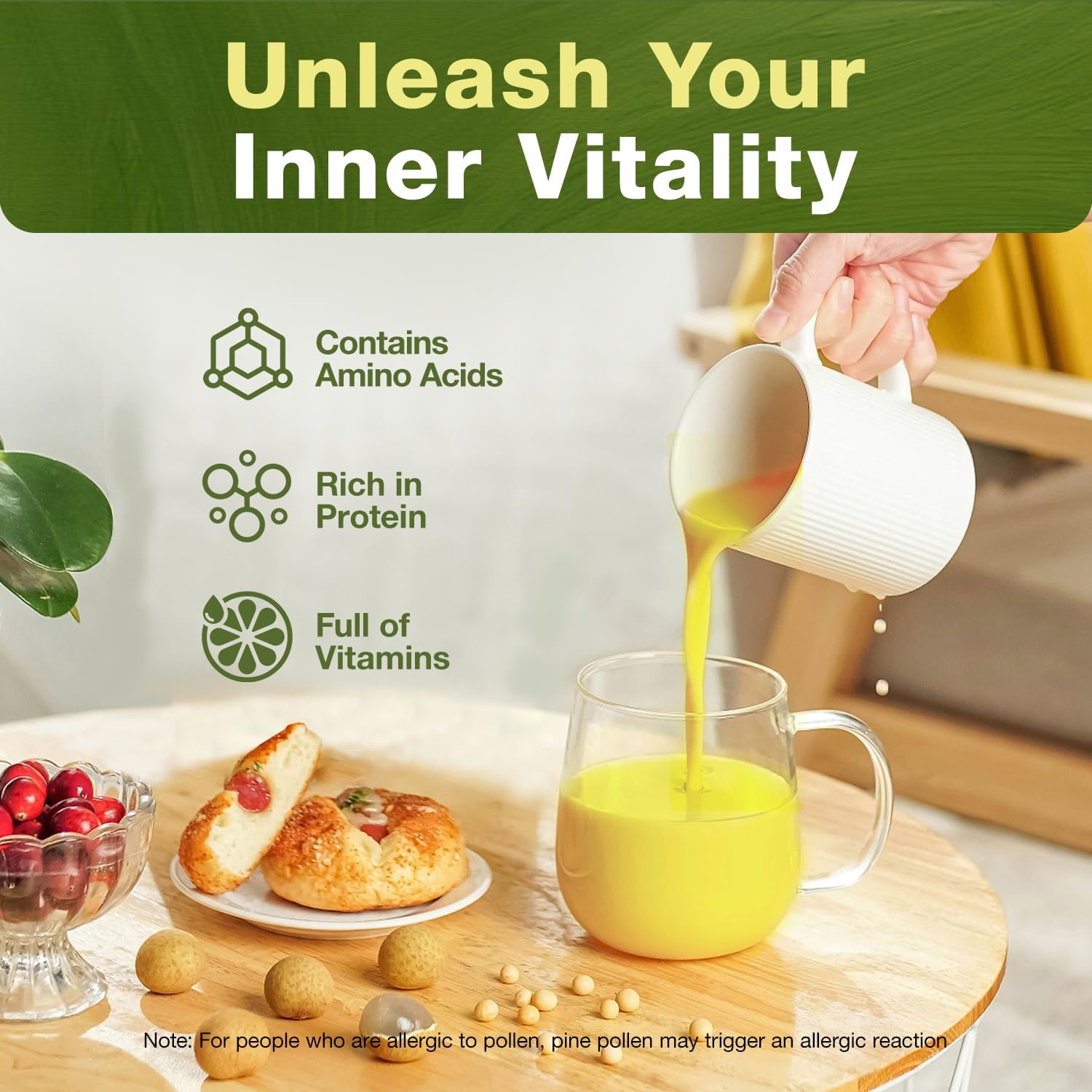 6oz Wild Harvested Pine Pollen Powder - Pinus Tabuliformis, 99% Cracked Cell Wall for Eco-Friendly Taste