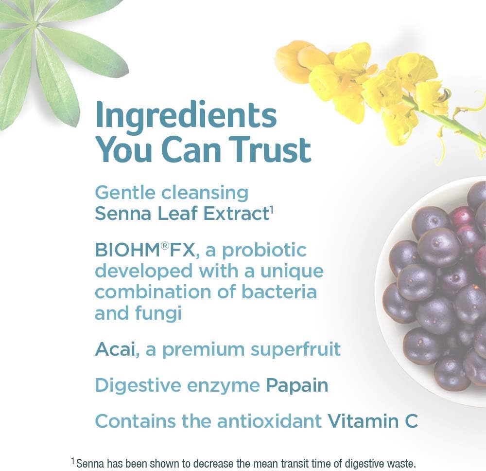 7 Day Detox Cleanse with Probiotics, Acai Berry, Senna Leaf, Digestive Enzymes - 60 Count for Women & Men by Purely Inspired