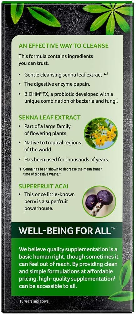 7 Day Detox Cleanse with Probiotics, Acai Berry, Senna Leaf, Digestive Enzymes - 60 Count for Women & Men by Purely Inspired