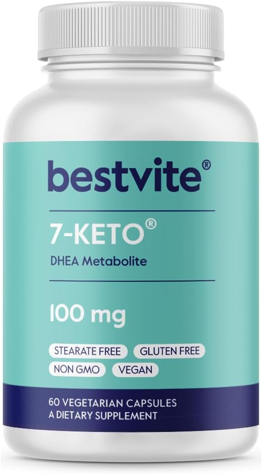 7-Keto DHEA 100mg Supplement (60 Vegetarian Capsules) - No Stearates, High Quality Formula by BESTVITE