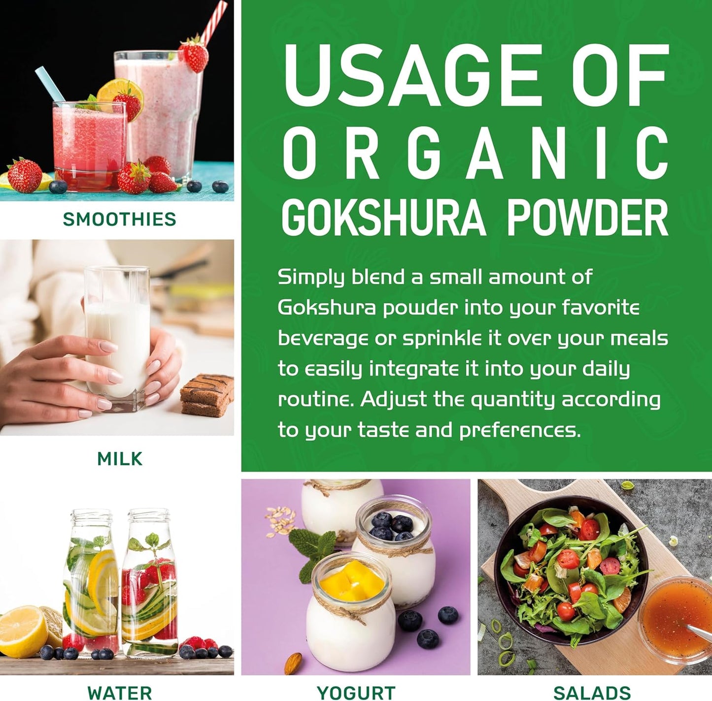 7 oz Bag of Jiva Organics Gokshura Powder - Pure Indian Tribulus, Non-GMO Full Spectrum
