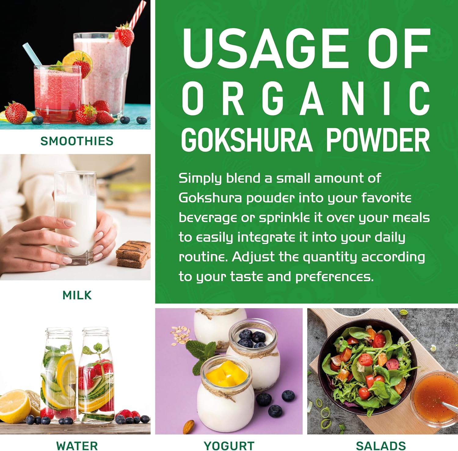 7 oz Bag of Jiva Organics Gokshura Powder - Pure Indian Tribulus, Non-GMO Full Spectrum