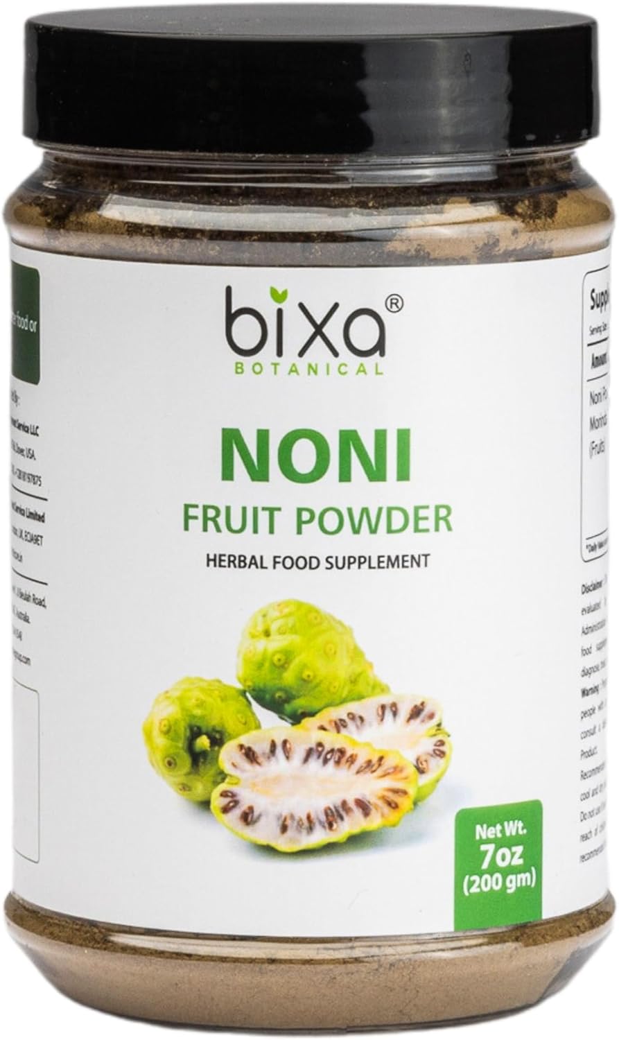 7 Oz Bixa Botanical Ayurvedic Noni Powder - Pure Herbal Supplement with Vitamin C for Antioxidant Energy Boost