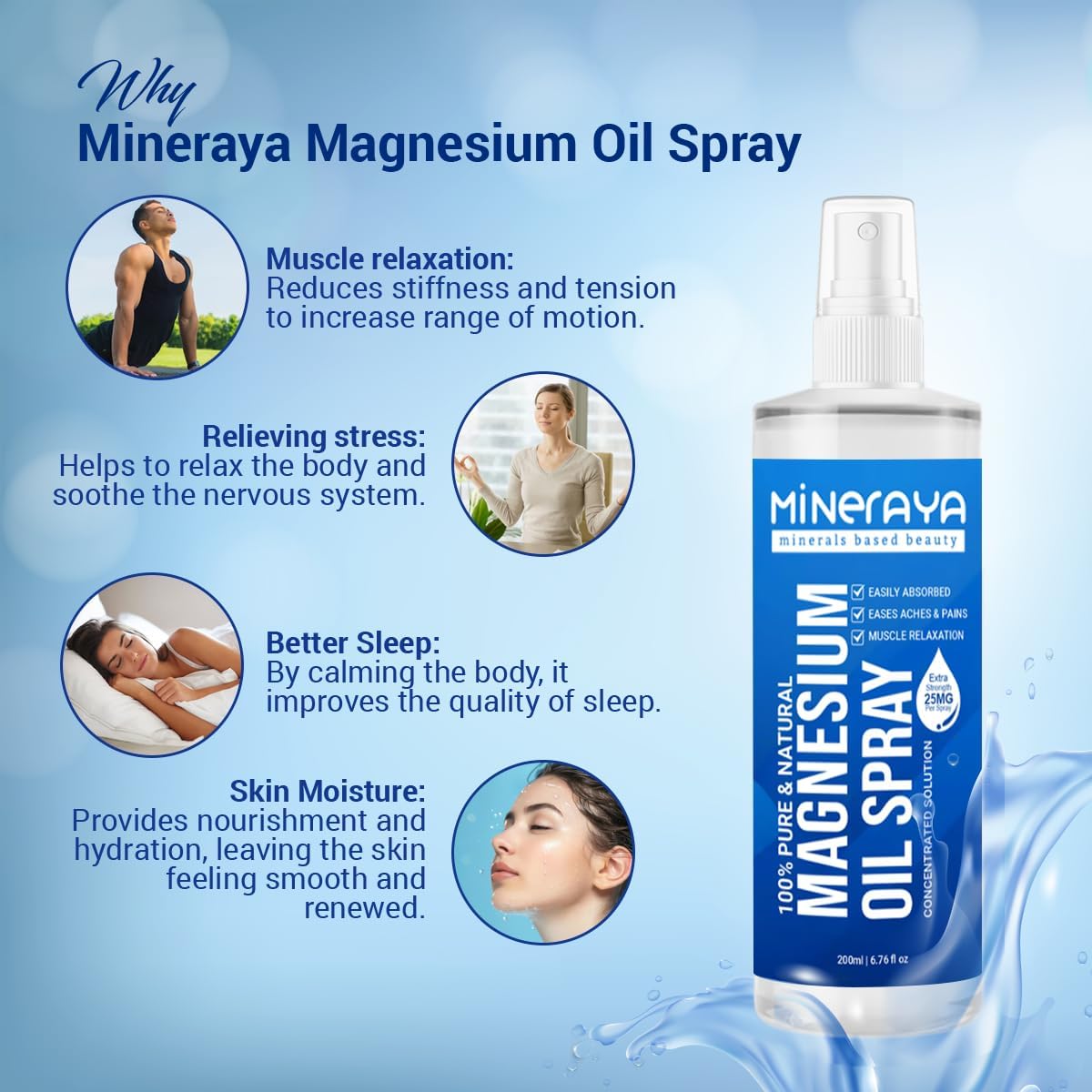 7 oz Extra Strength Organic Magnesium Oil Spray for Feet - Promotes Muscle Recovery and Sound Sleep