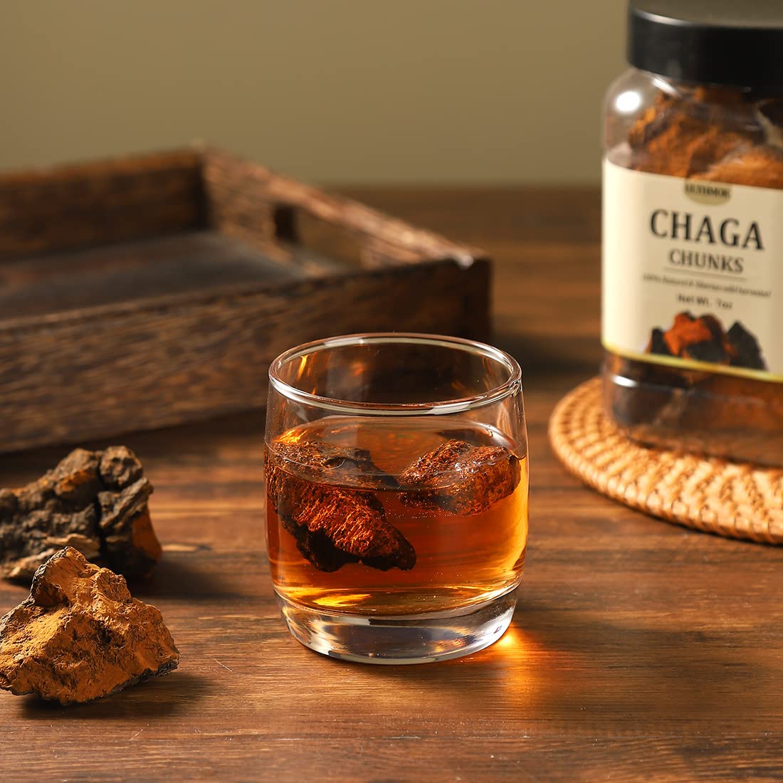 7 Oz/199g Premium Chaga Mushroom Chunks - 100% Siberian Wild Harvested Tea