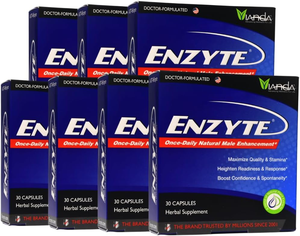 7-Pack Enzyte® Natural Male Enhancement Bundle for Enhanced Quality and Stamina with Asian Ginseng, Ginkgo Biloba, Grape Seed Extract, and Horny Goat Weed