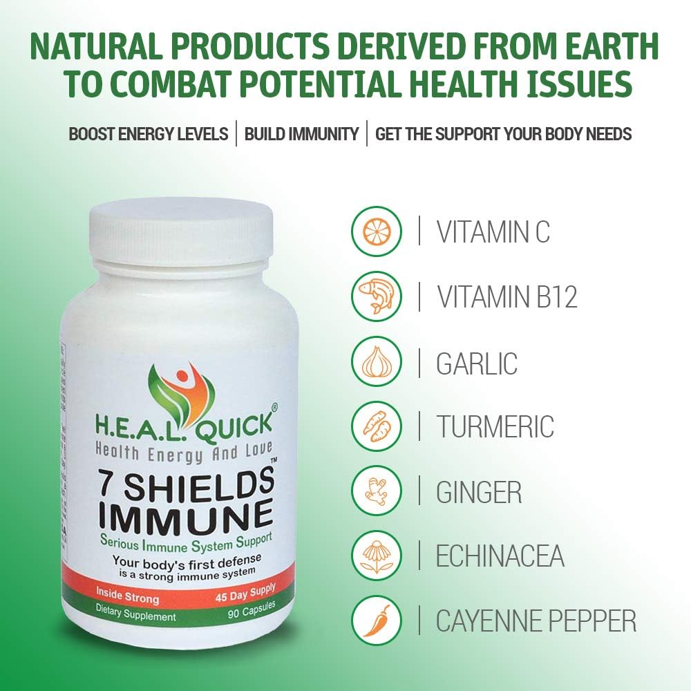 7 Shields Immune Support Supplement - 90 Capsules by Century Systems