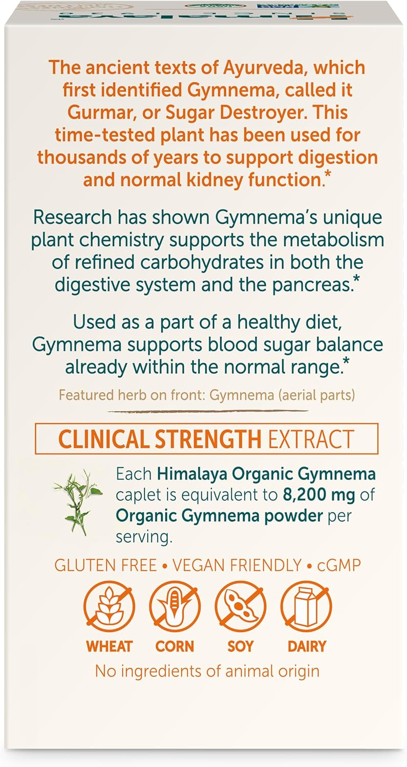 700 mg Himalaya Organic Gymnema Sylvestre Caplets - 60 Count - 1 Month Supply