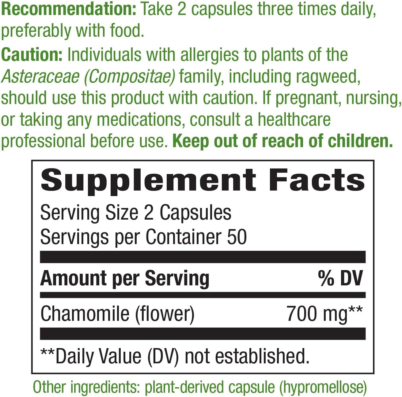 Organic Chamomile Flower Capsules - 200 Count - Natural Sleep Aid and Relaxation Support