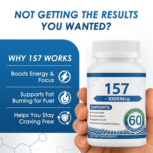 Non-GMO BP-C 157 Pro Peptide Capsules, 1000mcg - New Protective Compound 157, Gluten Free - 60 Capsules