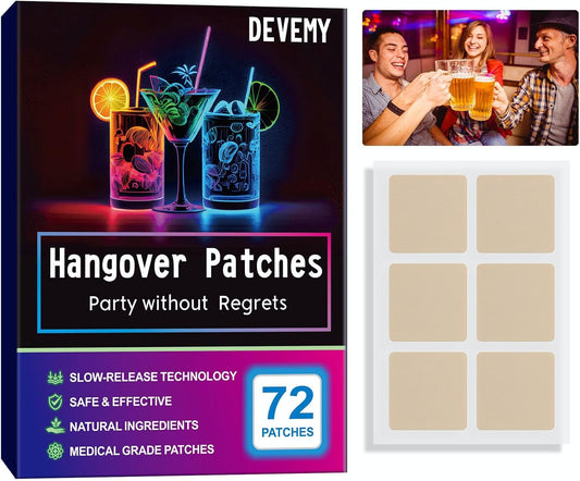 72 Pack of Devemy Party Patches: Easy-to-Use, Organic, Water-Resistant, Safe & Effective for Men & Women