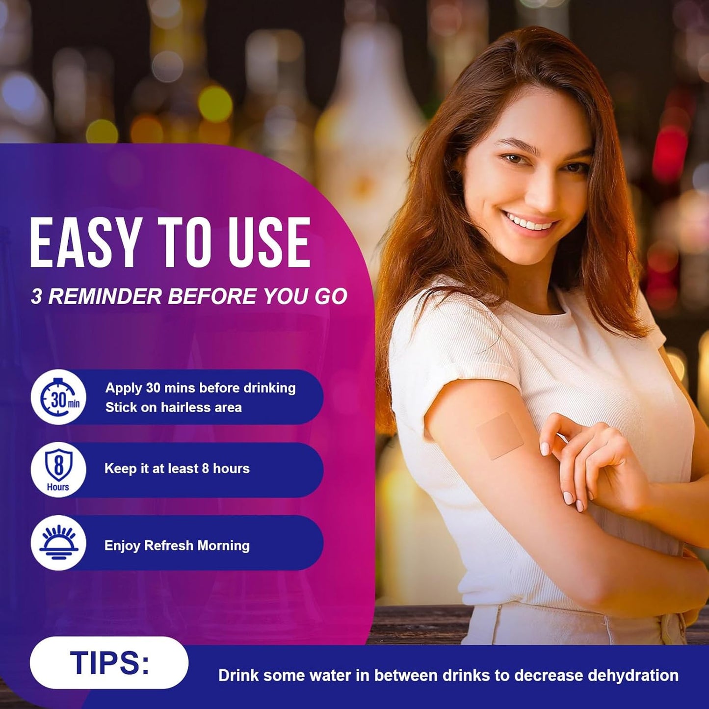 72 Pack of Devemy Party Patches: Easy-to-Use, Organic, Water-Resistant, Safe & Effective for Men & Women