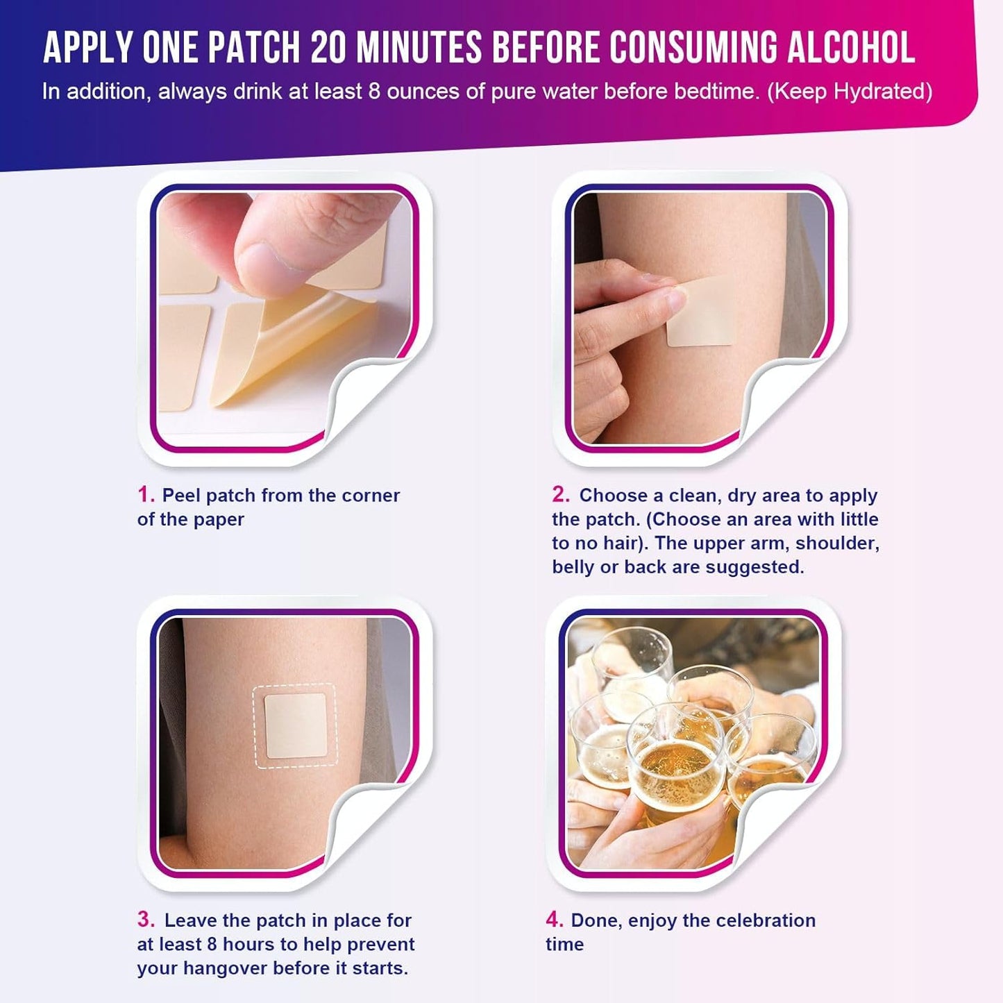 72 Pack of Devemy Party Patches: Easy-to-Use, Organic, Water-Resistant, Safe & Effective for Men & Women