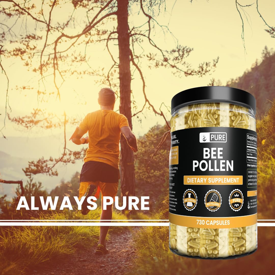730 Capsules of Lab Verified Pure Bee Pollen with No Magnesium or Rice Fillers