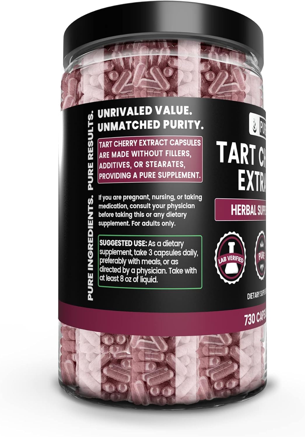 730 Capsules Pure Tart Cherry Extract - No Magnesium or Rice Fillers - Lab Verified - Original Ingredients