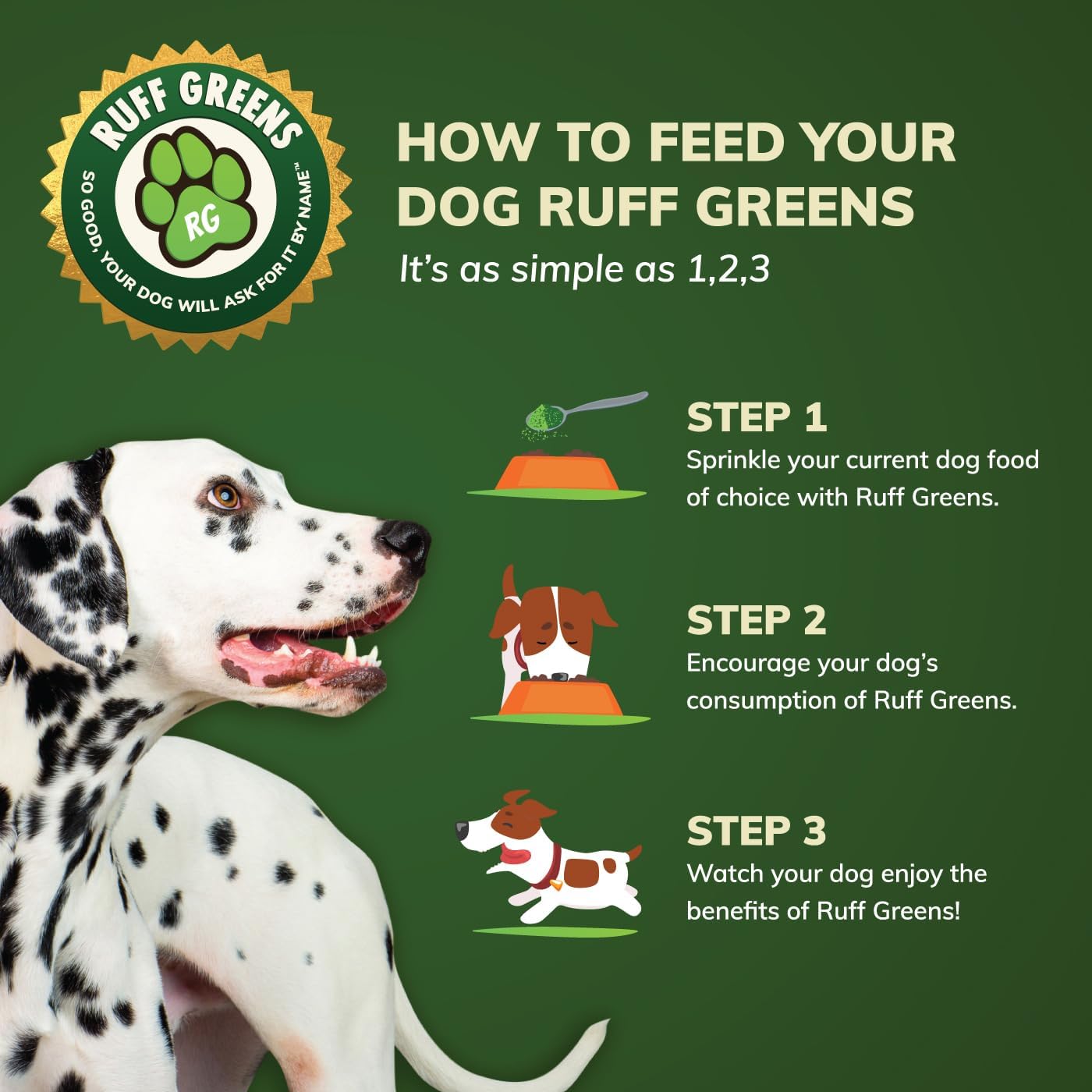 7.4 oz Ruff Greens K9 VitaSmart Supplement for Dogs - Nutritional Vitamin & Mineral Support - BoostGo Australia
