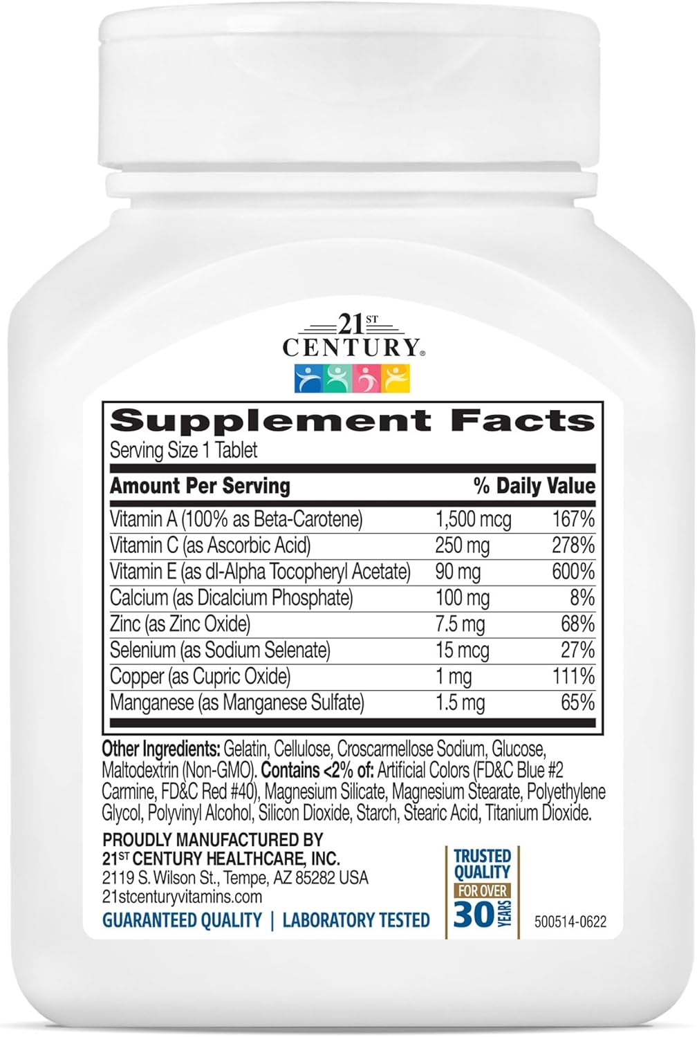 75-Count 21st Century Ace Antioxidant Tablets for Immune Support and Overall Health
