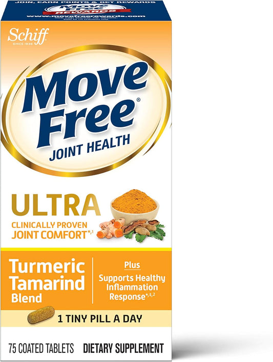 75 Count Move Free Ultra Turmeric + Tamarind Joint Support Tablets - Supports Joint Comfort and Healthy Inflammation Response, Antioxidants, 1 Pill Per Day