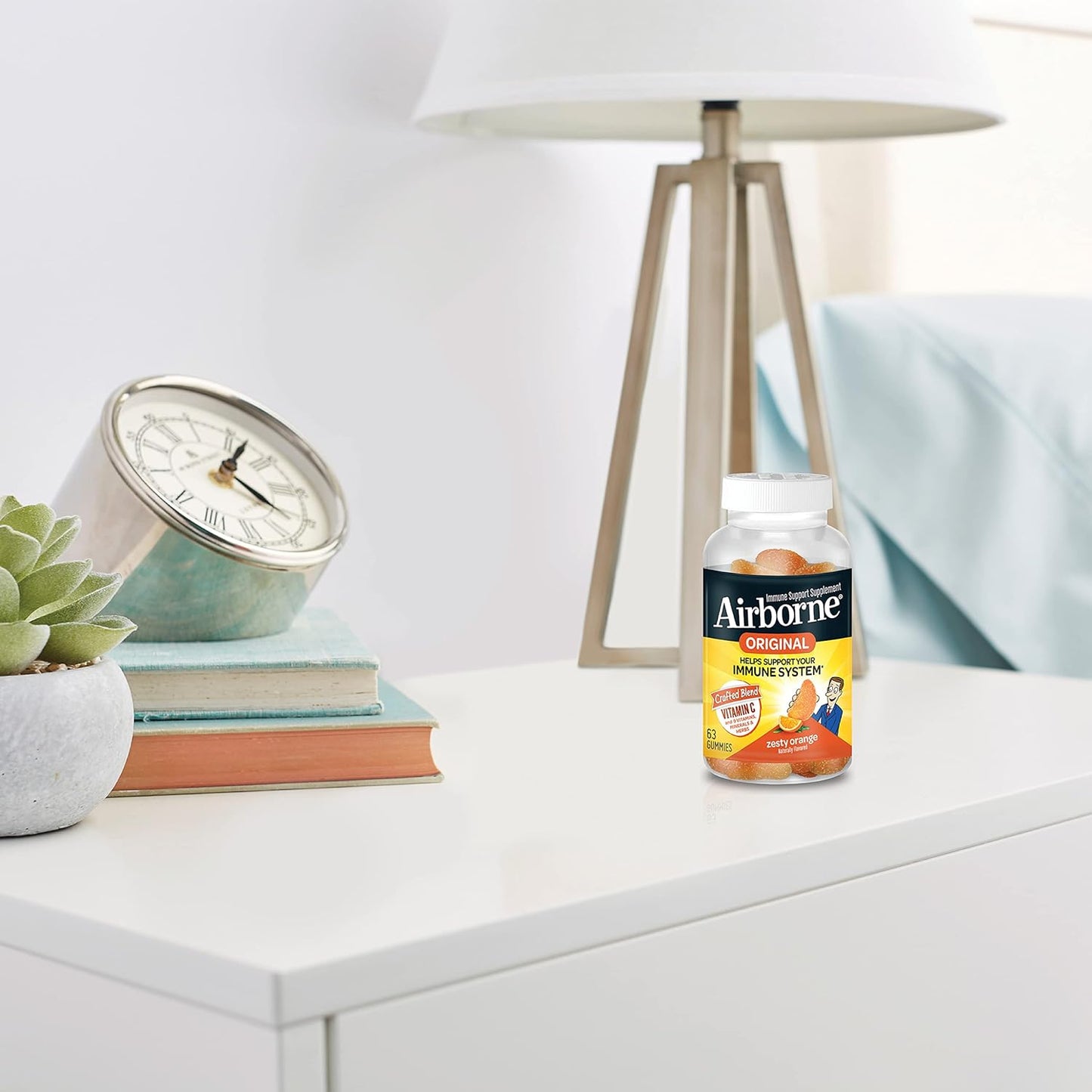 750mg Airborne Adult Vitamin C Gummies - 63 Count, Immune Support with Antioxidants C & E, Zesty Orange Flavor