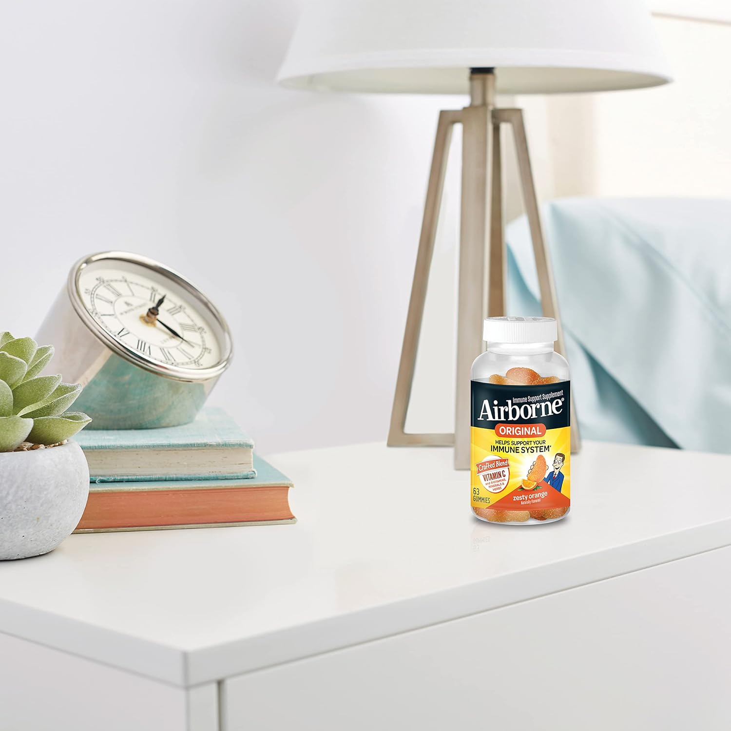 750mg Airborne Adult Vitamin C Gummies - 63 Count, Immune Support with Antioxidants C & E, Zesty Orange Flavor