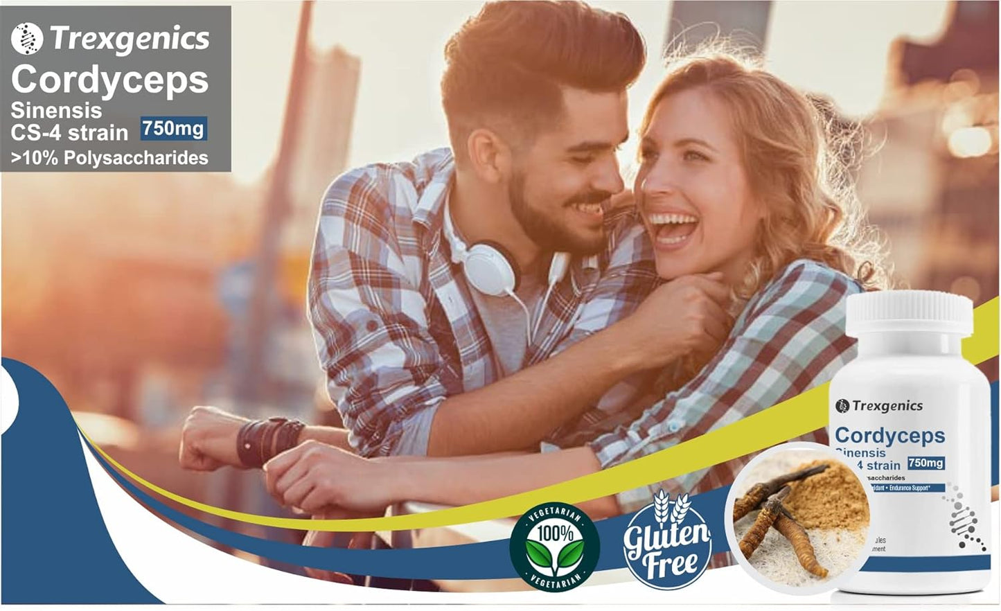 750mg Cordyceps Extract Capsules - 10% Polysaccharides for Immune Support - Vegan & Non-GMO - 60 Count