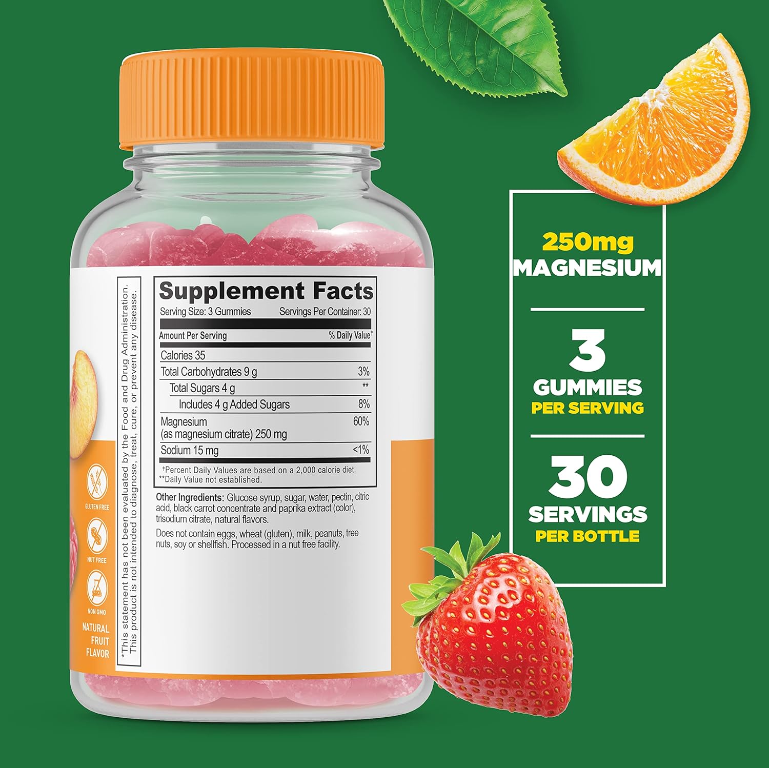 750mg Vitamin C + 85mg Magnesium Gummies Bundle - Tasty Supplement, Gluten & GMO-Free Chewables