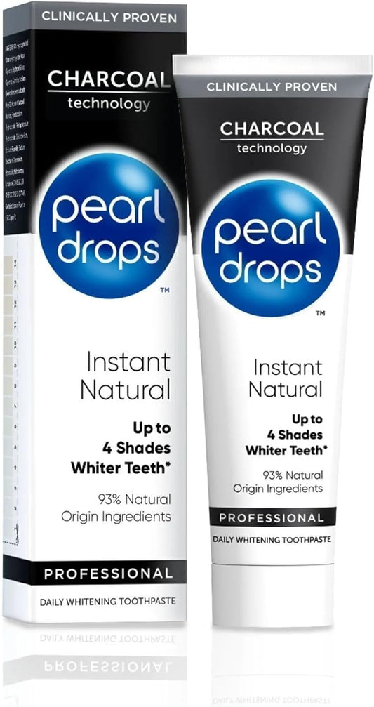 75ml Pearl Drops Instant Natural White Activated Charcoal Toothpaste