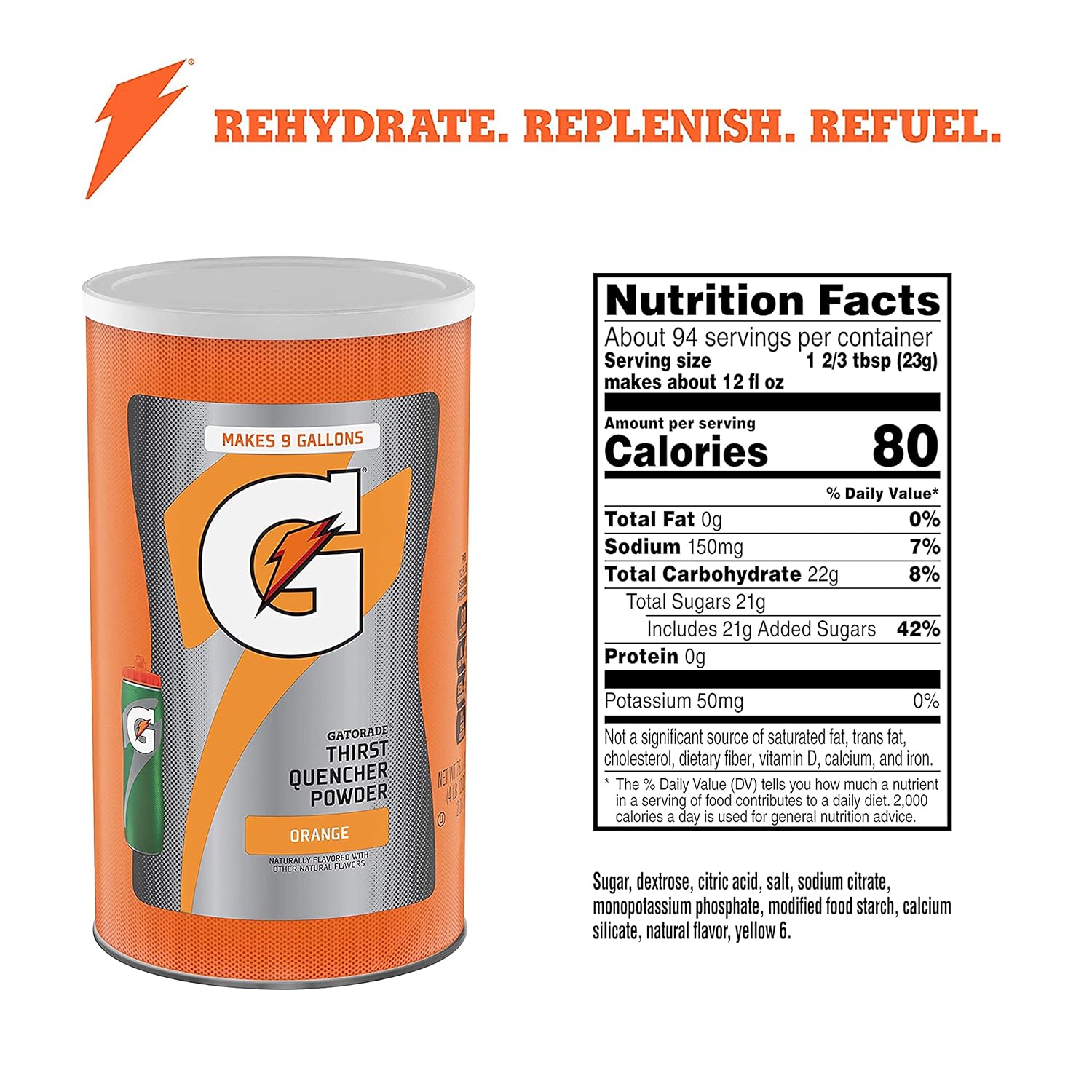 76.5 oz Gatorade Orange Thirst Quencher Powder - Hydration Drink Mix