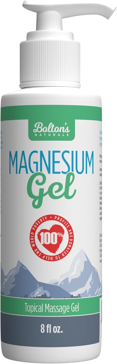 8 fl oz Bolton's Naturals Topical Magnesium Gel | Soothing and Calming Gel for Massage | Enhanced Skin Absorption | Relaxing Magnesium Gel