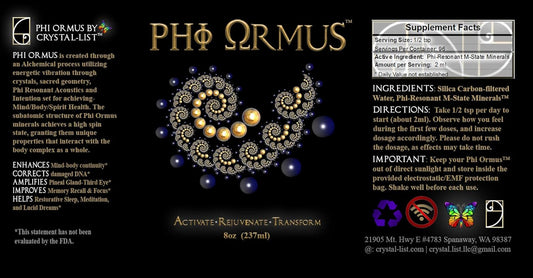 8-FL OZ Phi Ormus Concentrate - 3 Month Supply for Prosperity, Wealth, Love, Health & Energy