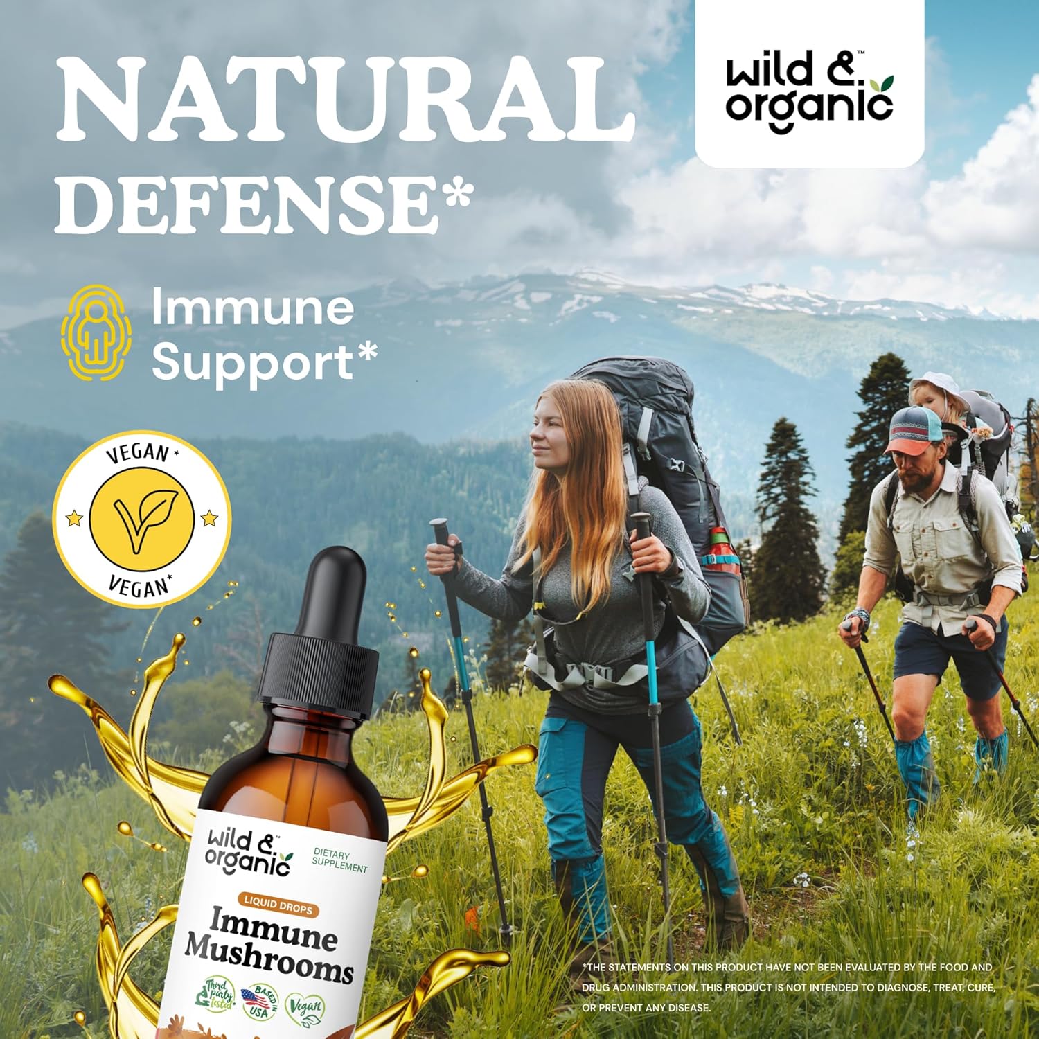 8-in-1 Mushroom Complex Tincture for Immune Support - Wildcrafted & Organic - Chaga, Turkey Tail, Lion's Mane, Reishi Extract - Vegan, Sugar & Alcohol-Free - 2 fl oz Liquid Supplement - BoostGo Australia