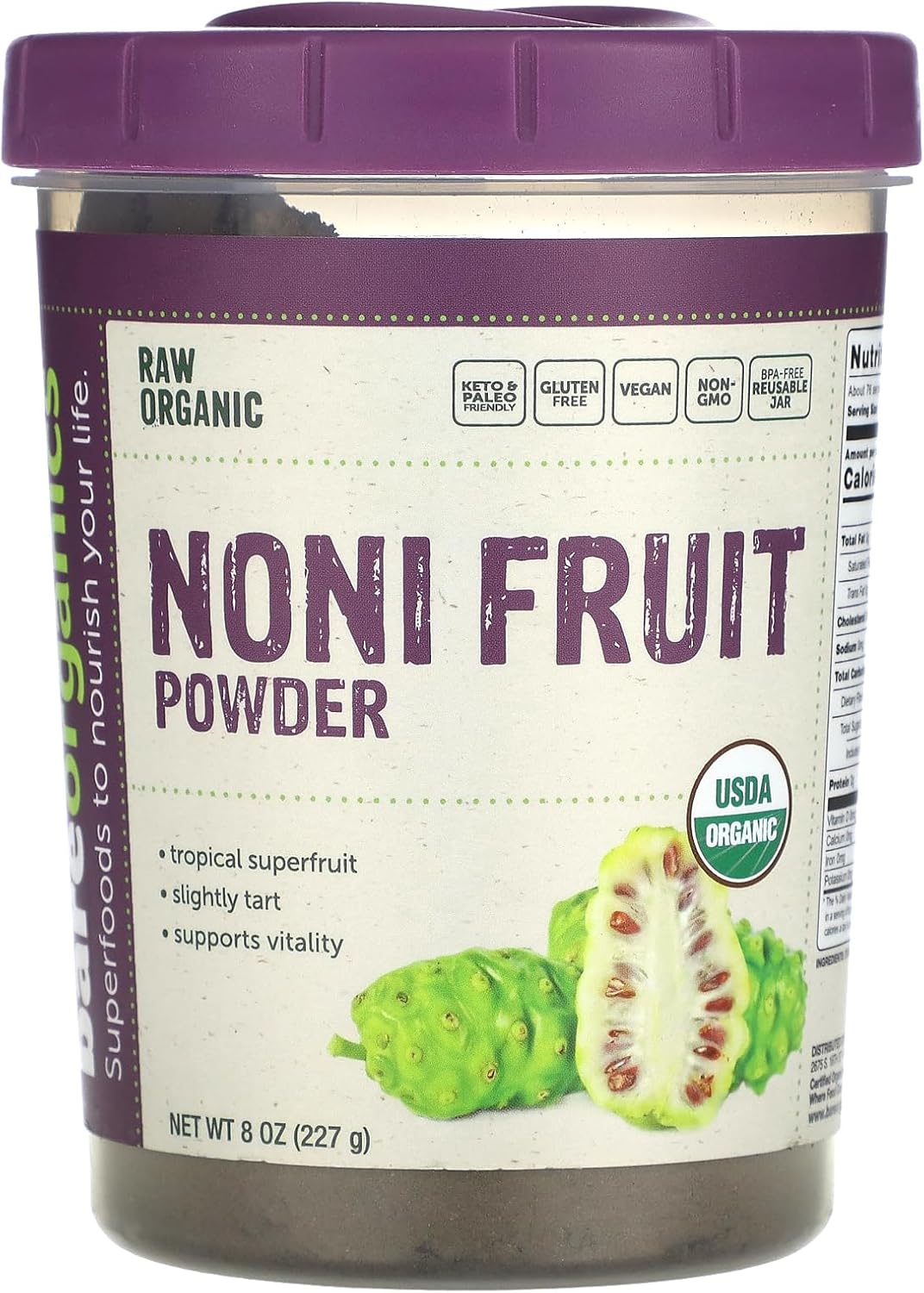 8 Ounce BareOrganics Noni Fruit Powder for Natural Wellness